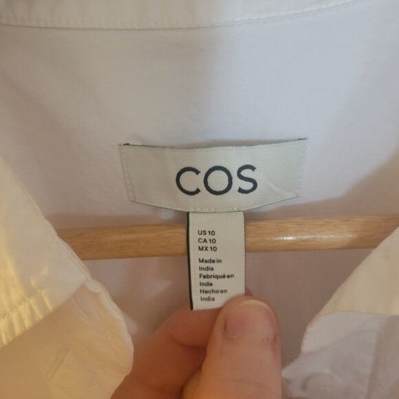 COS Women's White Button Up Shirt, Size 10 - Picture 3 of 10